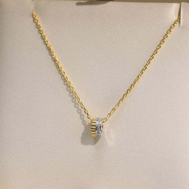 QUATRE 2 ROW PEDANT GOLD DIAMOND NECKLACE