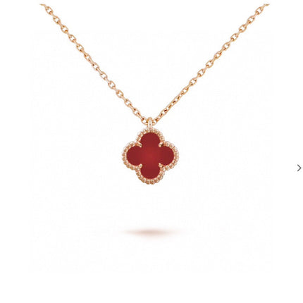 CLOVER MINI PINK GOLD NECKLACE