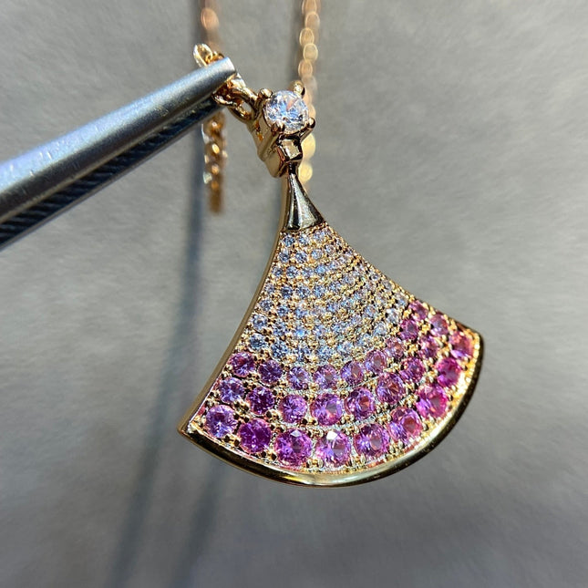 DREAM PINK DIAMOND PAVED NECKLACE