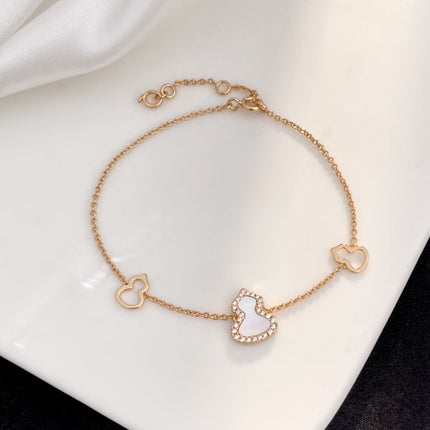 WULU 3 MOTIF DIAMOND PINK GOLD BRACELET