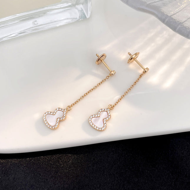 WULU DIAMOND PINK GOLD DROP MINI EARRINGS