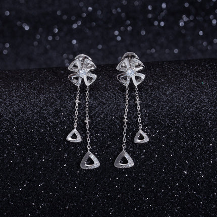 FIOREVER SILVER DIAMOND DROP EARRINGS