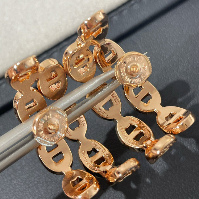 CHAINE ANCRE DIAMOND PINK GOLD EARRINGS