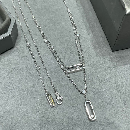 MOVE UNO 2 ROW DIAMOND NECKLACE