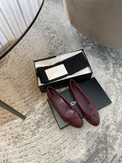 BALLET FLATS BURGUNDY GRAINED CALFSKIN