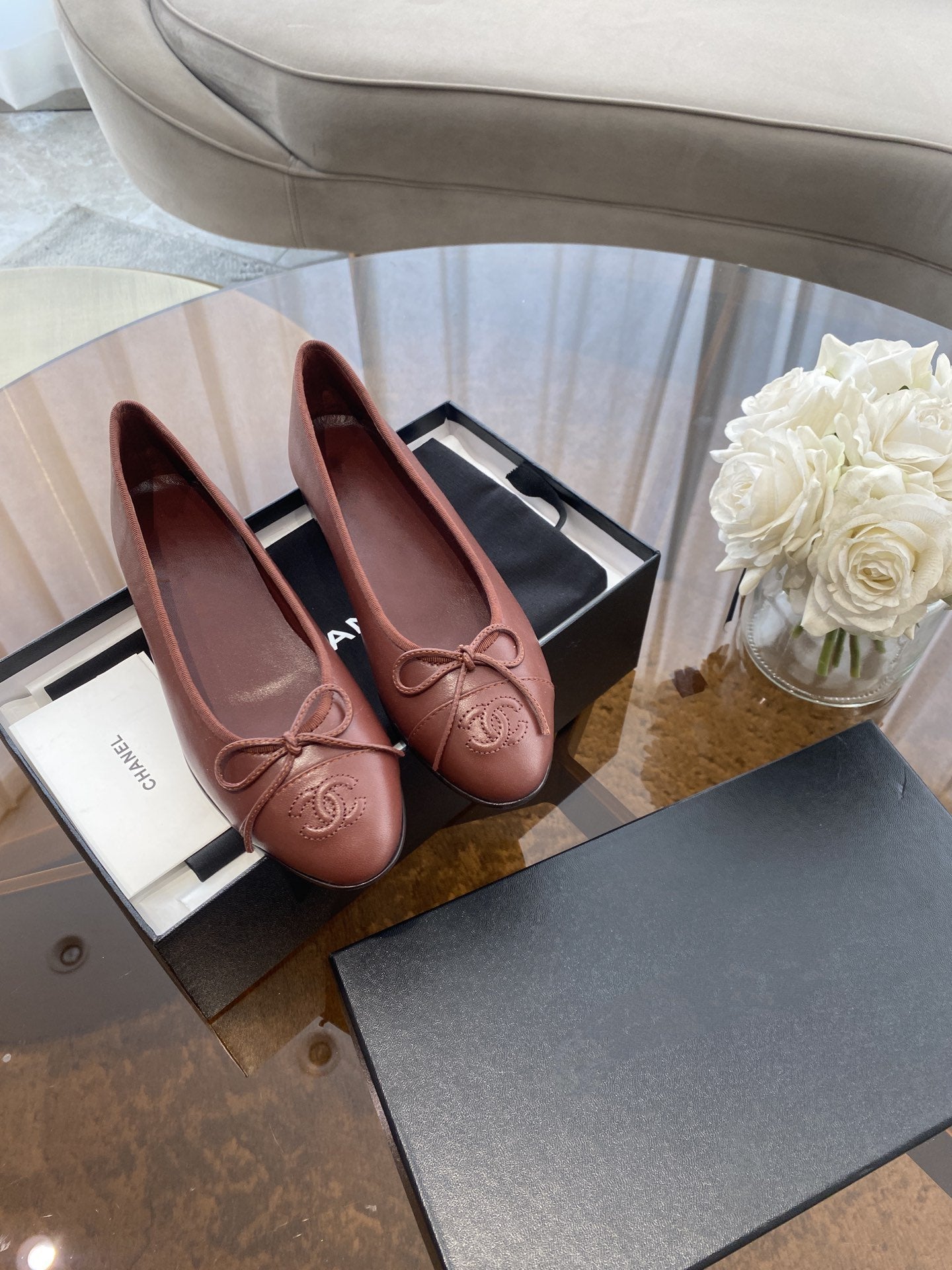 BALLET FLATS BURGUNDY LAMBSKIN