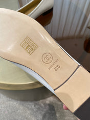 BALLET FLATS WHITE BLACK LAMBSKIN