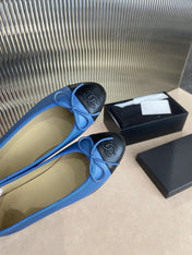 BALLET FLATS BLUE BLACK LAMBSKIN