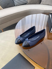 BALLET FLATS DARK BLUE BLACK LAMBSKIN