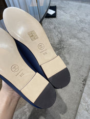 BALLET FLATS DARK BLUE BLACK LAMBSKIN