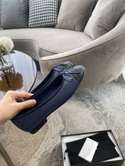 BALLET FLATS DARK BLUE BLACK LAMBSKIN