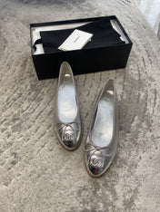 BALLET FLATS SILVER LAMBSKIN