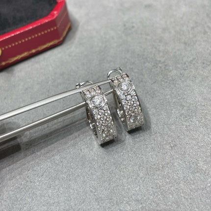 LOVE 5.5MM DIAMOND PAVED EARRINGS