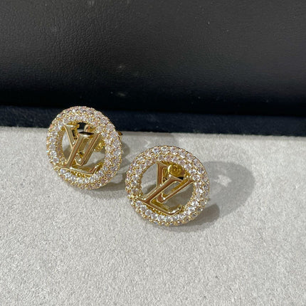 LV BY NIGHT DIAMOND PAVED STUD EARRINGS