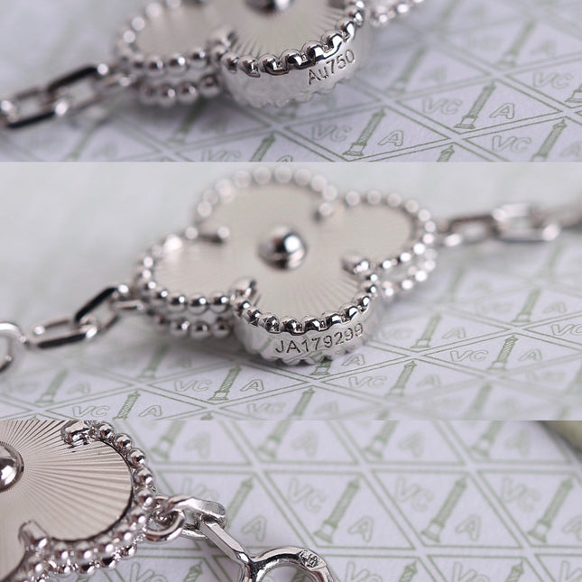 CLOVER 5 MOTIF SILVER BRACELET