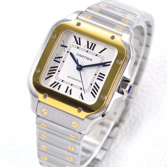 SANTOS LADY 35.1MM AUTOMATIC GOLD STEEL