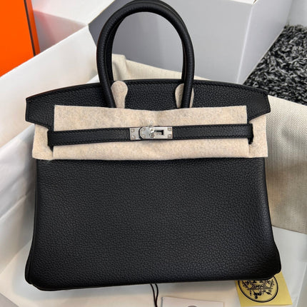 HM BIRKIN 25CM BLACK TOGO LEATHER SILVER HARDWARE