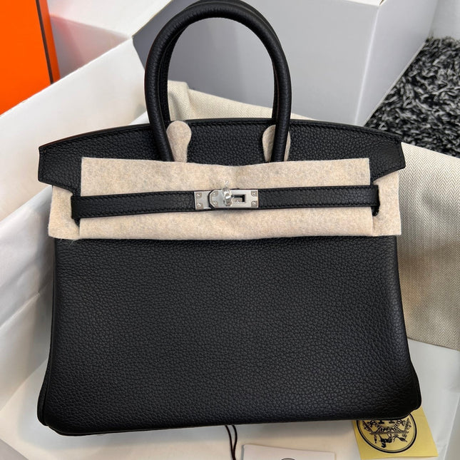 HM BIRKIN 25CM BLACK TOGO LEATHER SILVER HARDWARE