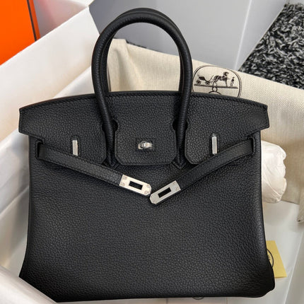 HM BIRKIN 25CM BLACK TOGO LEATHER SILVER HARDWARE