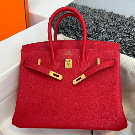 HM BIRKIN 25CM RED TOGO LEATHER GOLD HARDWARE