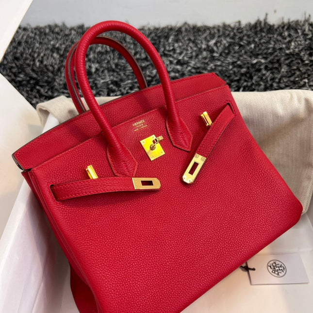 HM BIRKIN 25CM RED TOGO LEATHER GOLD HARDWARE