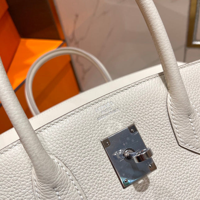 HM BIRKIN 30CM WHITE TOGO LEATHER SILVER HARDWARE