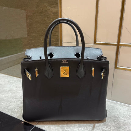 HM BIRKIN 30CM BLACK SWIFT LEATHER GOLD HARDWARE