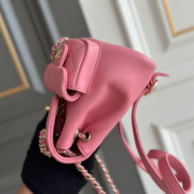 SMALL BACKPACK 20.5 PINK LAMBSKIN