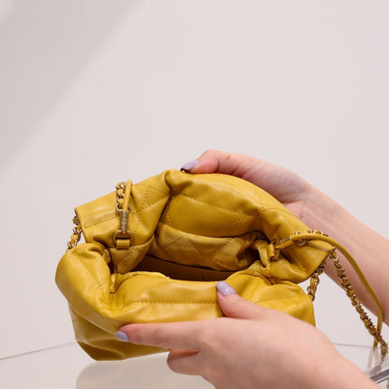 CC HOBO BAG 22 YELLOW LAMBSKIN GOLD HARDWARE