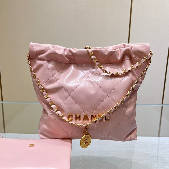 CC HOBO BAG 22 PINK LAMBSKIN GOLD HARDWARE