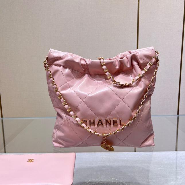 CC HOBO BAG 22 PINK LAMBSKIN GOLD HARDWARE