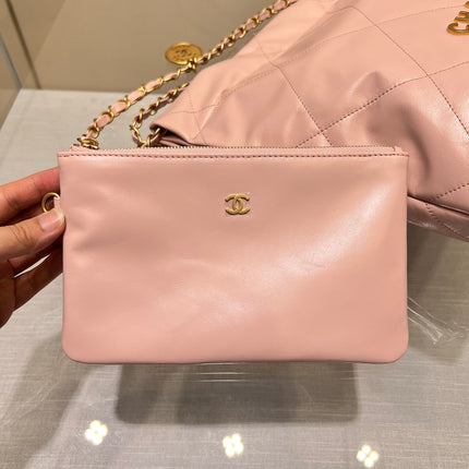 CC HOBO BAG 22 PINK LAMBSKIN GOLD HARDWARE