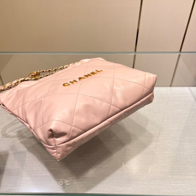 CC HOBO BAG 22 PINK LAMBSKIN GOLD HARDWARE