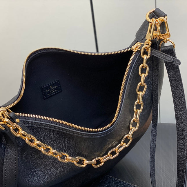 LOOP HOBO 38 BLACK MONOGRAM EMPREINTE LEATHER GOLD HARDWARE