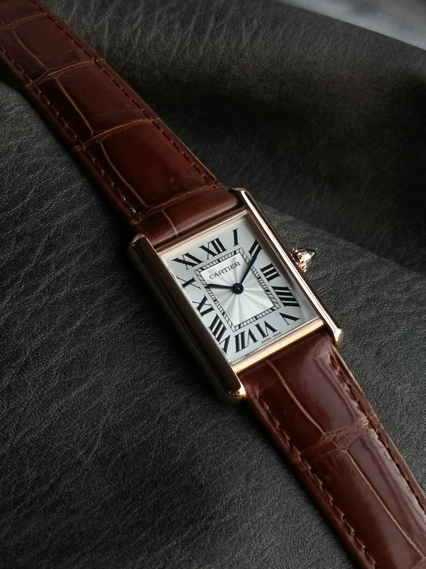 TANK MUST PINK GOLD BURGUNDY CROCODILE