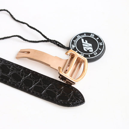 TANK SOLO PINK GOLD DIAMOND BEZEL CROCODILE LEATHER