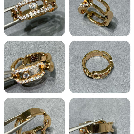 MOVE LINK DIAMOND PAVED RING