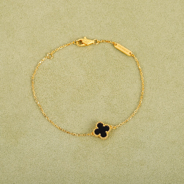 CLOVER 1 MOTIF PINK GOLD BRACELET