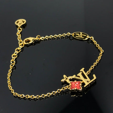 LV LOGO CARNELIAN STAR GOLD BRACELET