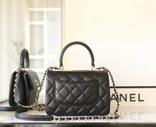 CC TRENDY 20CM BLACK LAMBSKIN GOLD HARDWARE
