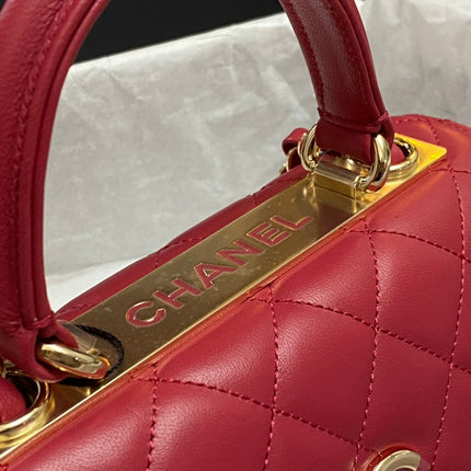 CC TRENDY 20CM RED LAMBSKIN GOLD HARDWARE