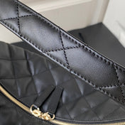 CC LARGE HOBO 37CM BLACK LAMBSKIN GOLD HARDWARE