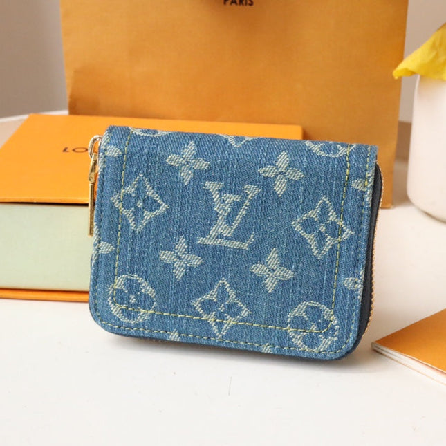 LV ZIPPY COIN 11CM BLUE DENIM