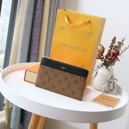 LV SLIM PURSE MONOGRAM REVERSE CANVAS 20CM