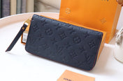LV ZIPPY WALLET LONG PURSE BLUE RED EMPREINTE LEATHER