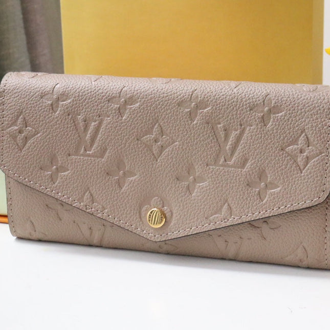 SARAH WALLET BEIGE MONOGRAM EMPREINTE 19CM