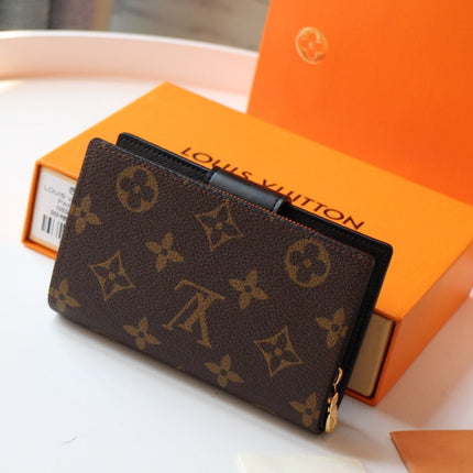 JULIETTE WALLET 13.5 BROWN ORANGE MONOGRAM CANVAS