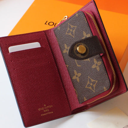 JULIETTE WALLET 13.5 BROWN RED MONOGRAM CANVAS