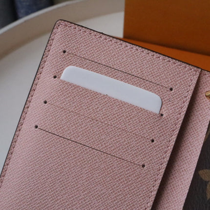 JULIETTE WALLET 13.5 BROWN PINK MONOGRAM CANVAS