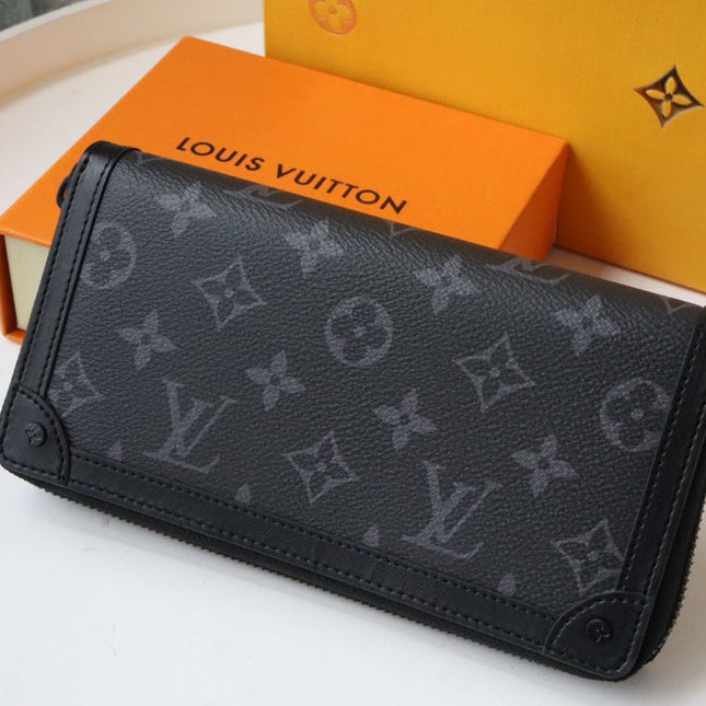 TRUNK ZIPPY WALLET 19.5 BLACK MONOGRAM CANVAS